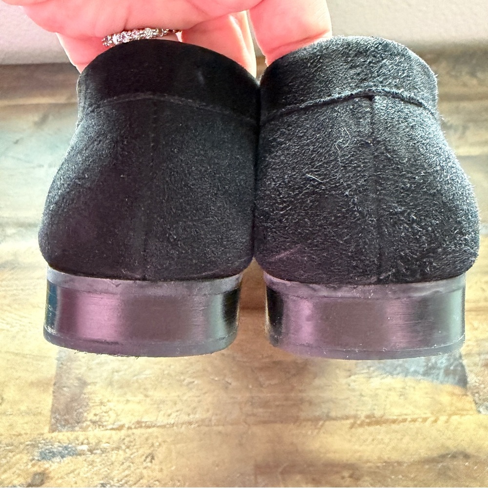 Stuart Weitzman Velvet Square Toe Loafers Womens 7.5 Rhinestone Dressy Classic - Picture 4 of 9